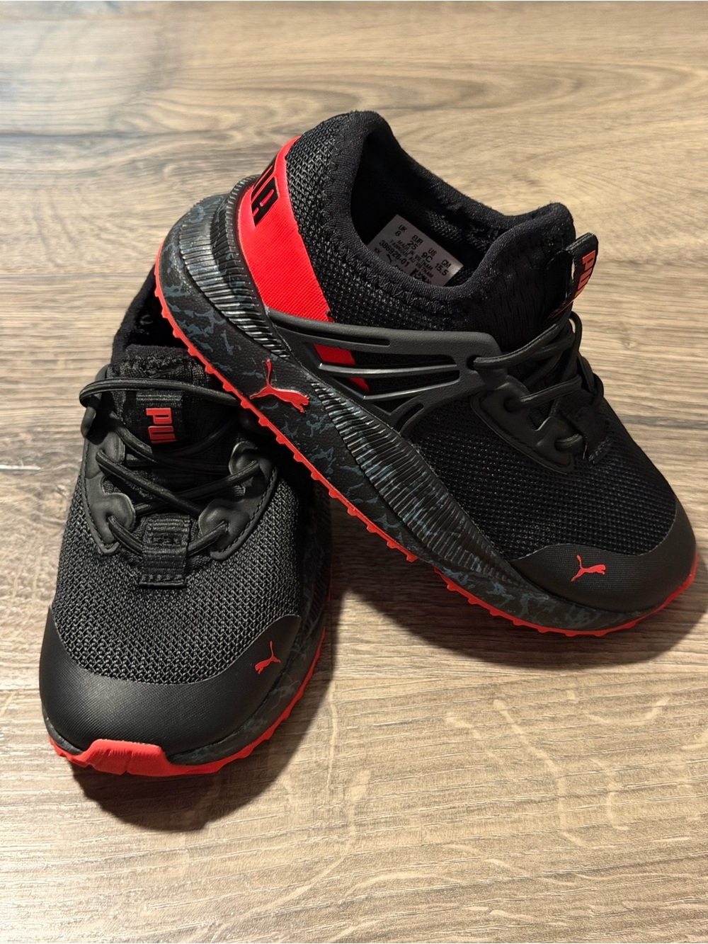Puma Kids Black and Red Slip On Sneakers NWOT Size 8